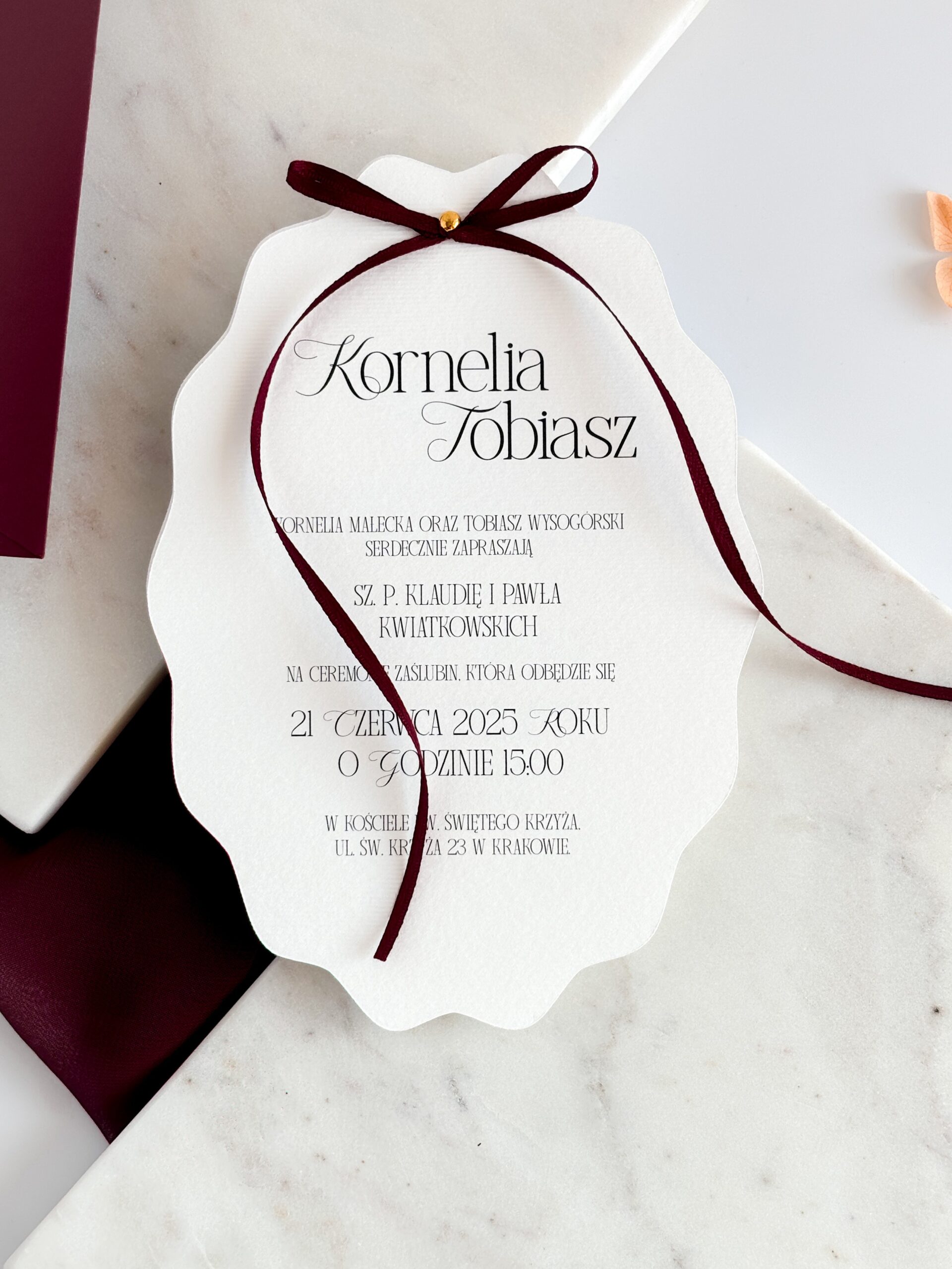 pierwsza karta nowoczesnego zaproszenia ślubnego