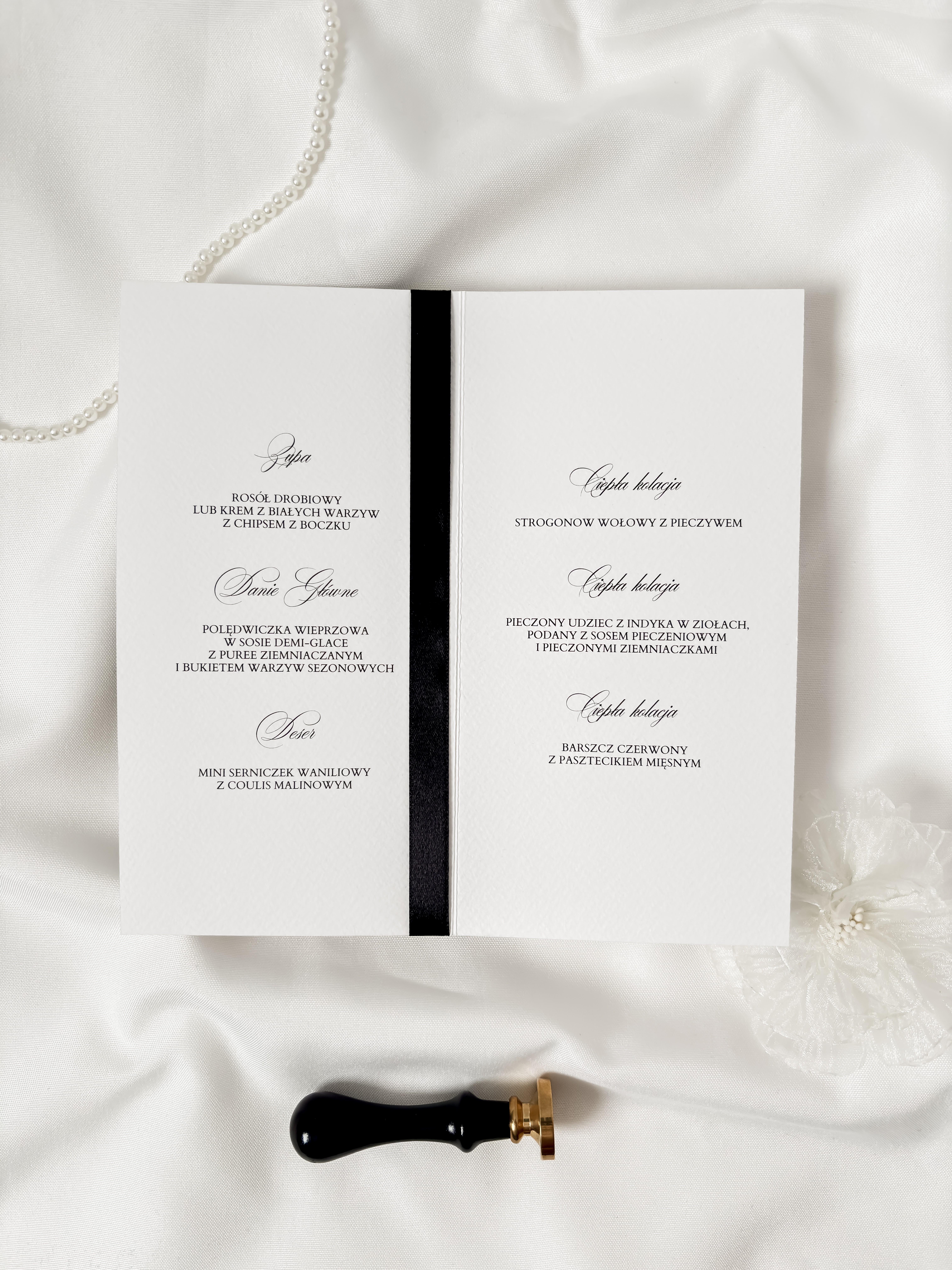 Menu z winietką i kokardką Margot - obrazek 4