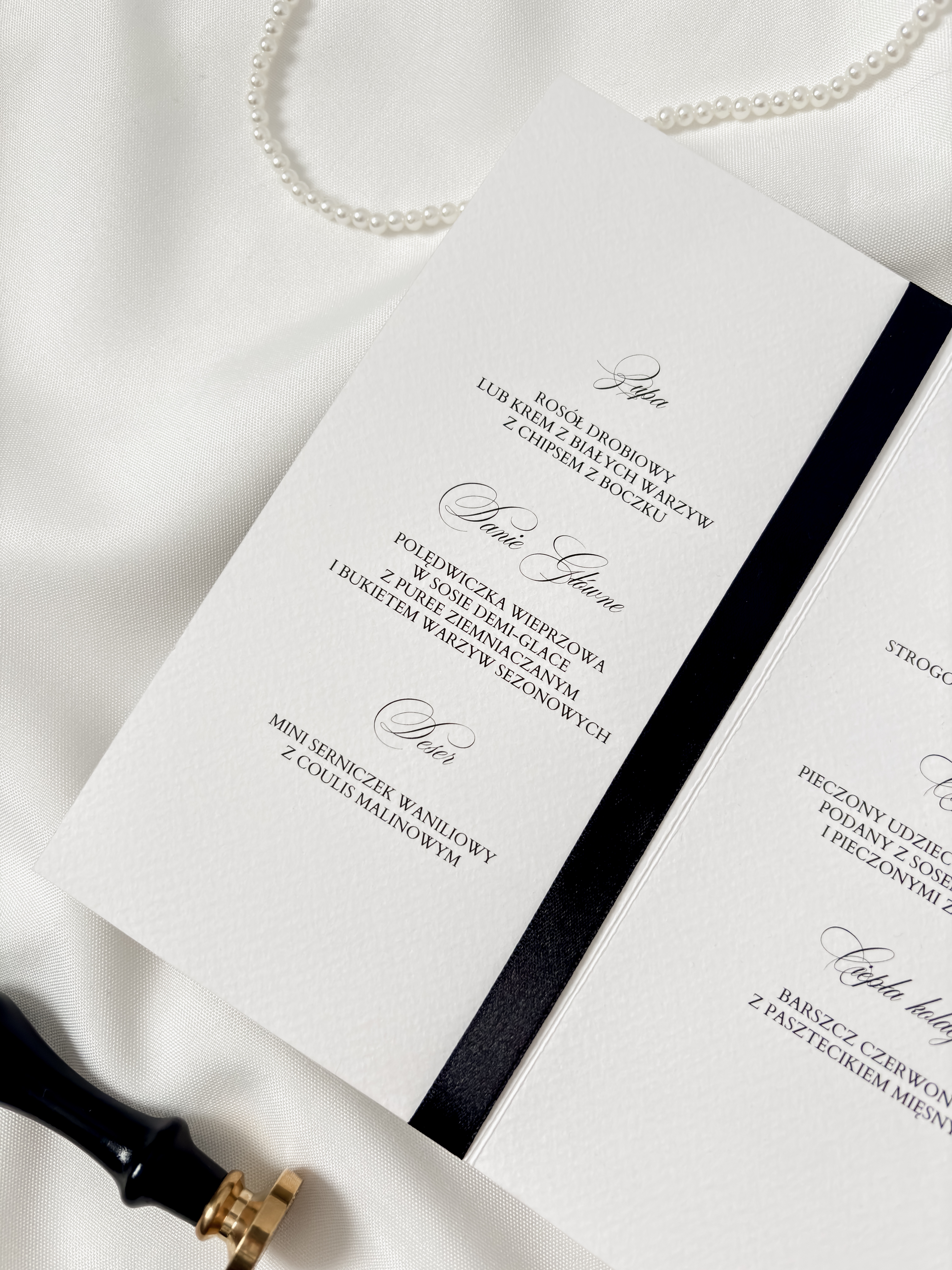 eleganckie menu weselne