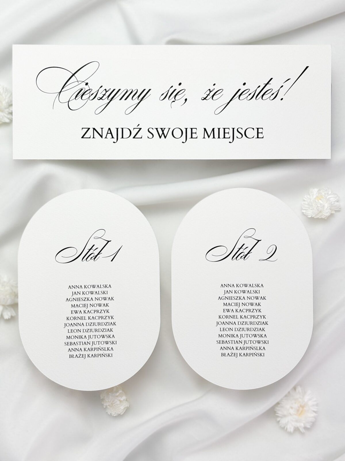 karty z planem stołów weselnych w stylu old money