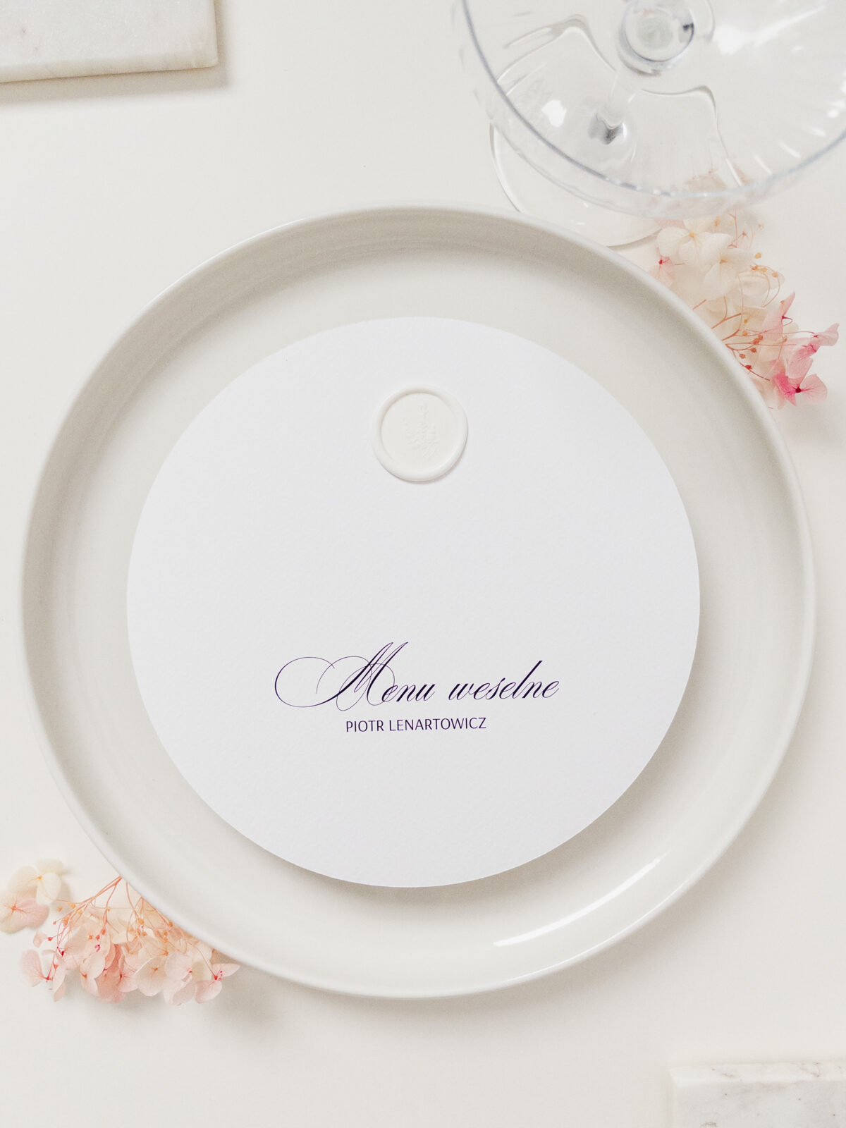 Okrągłe menu weselne