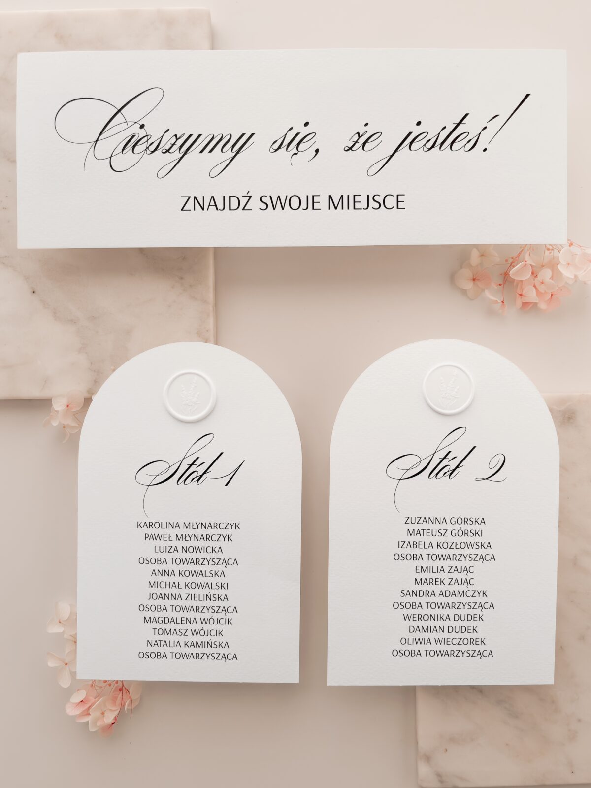 Karty z usadzeniem gości A5 Zoya