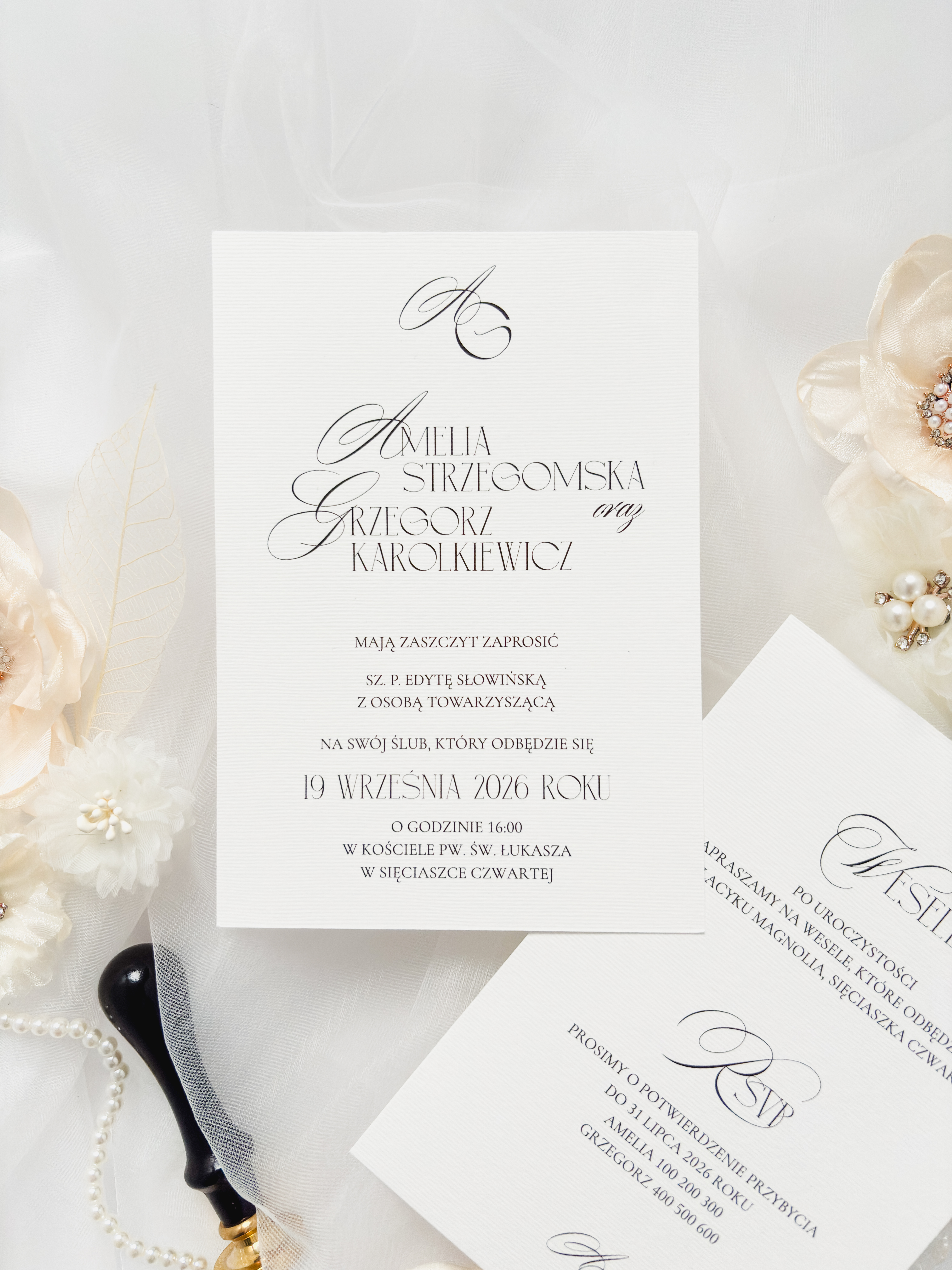 nowoczesne zaproszenie ślubne