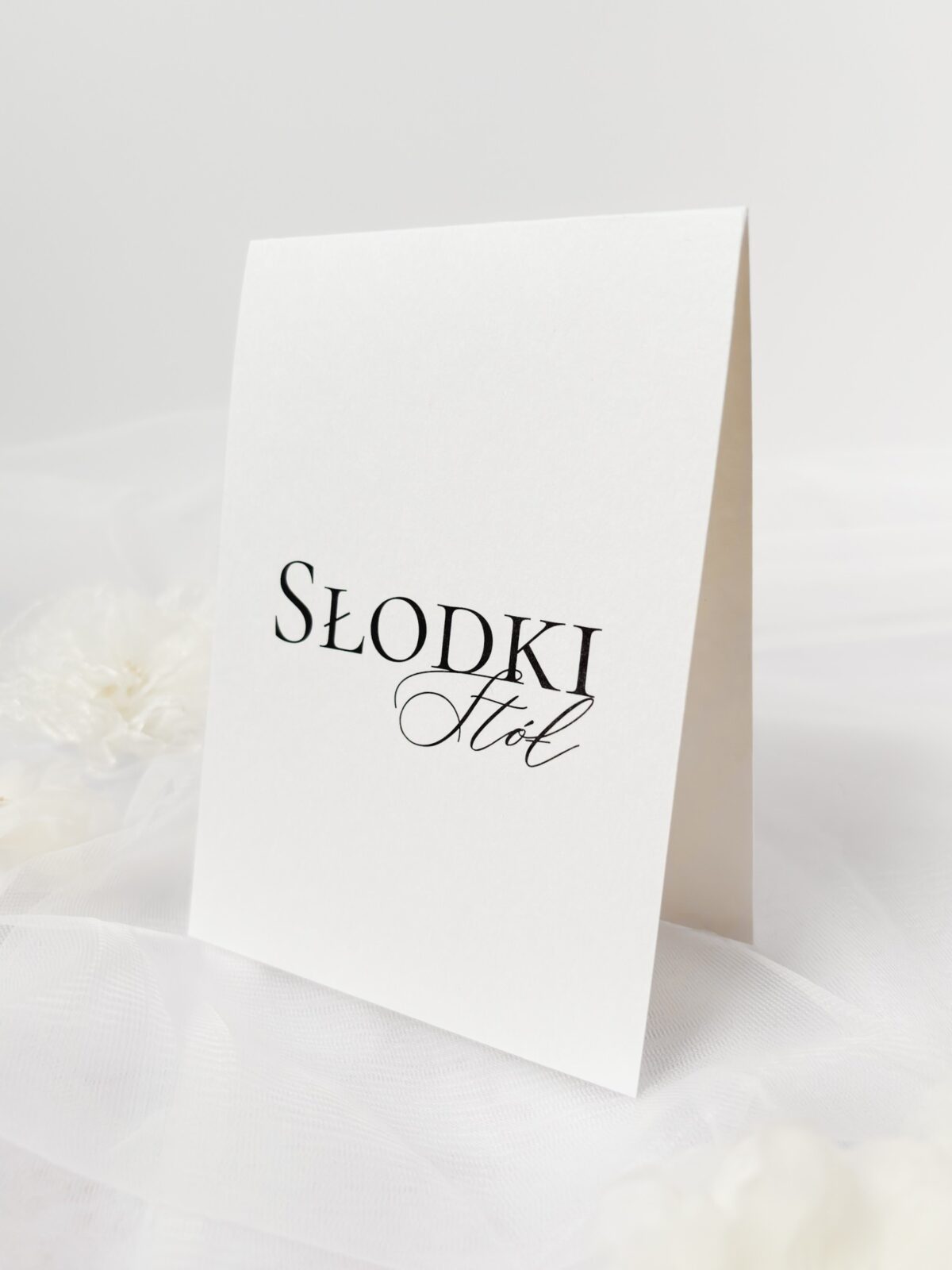 Karta informacyjna na stół weselny
