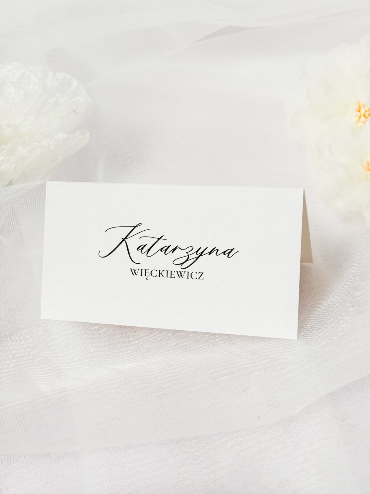 Minimalistyczna winietka stojąca weselna