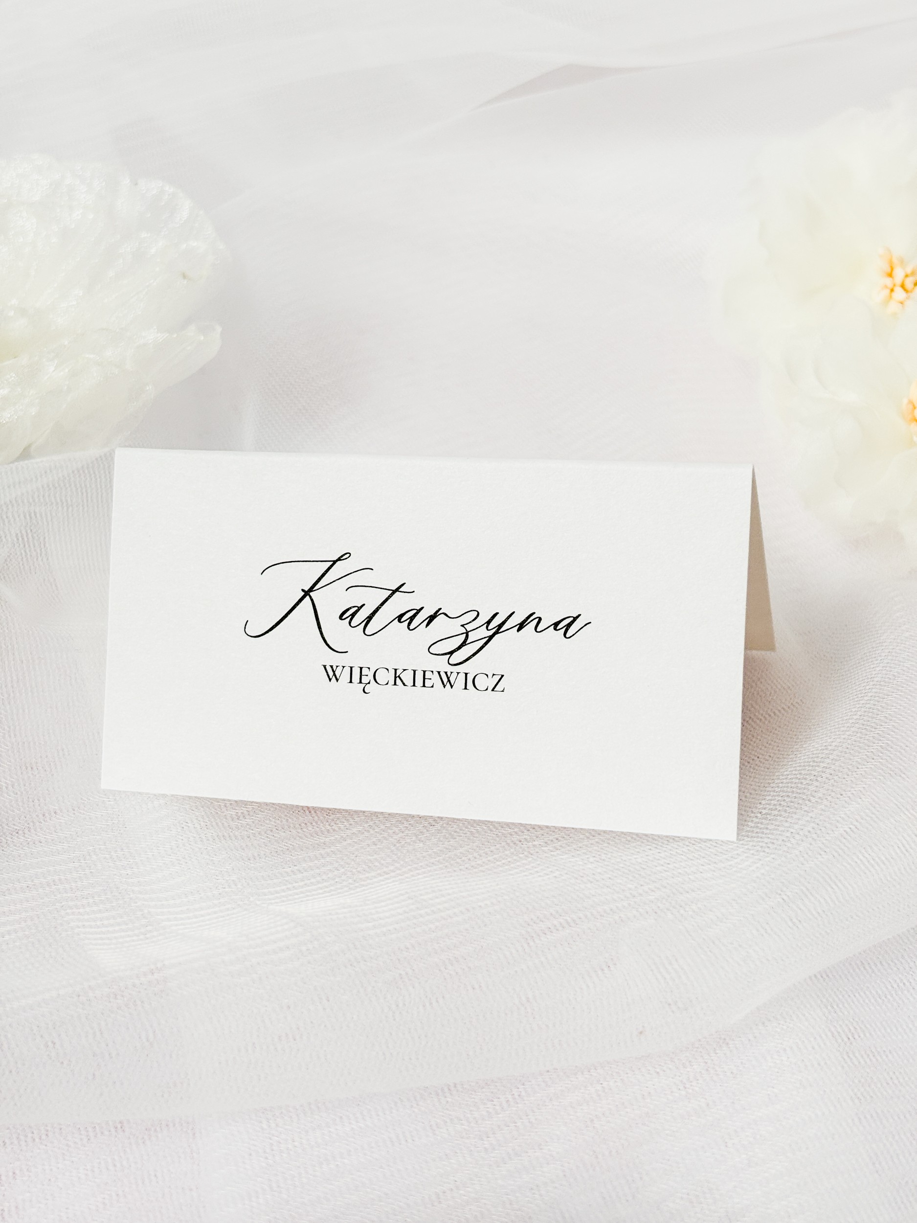 Minimalistyczna winietka stojąca weselna