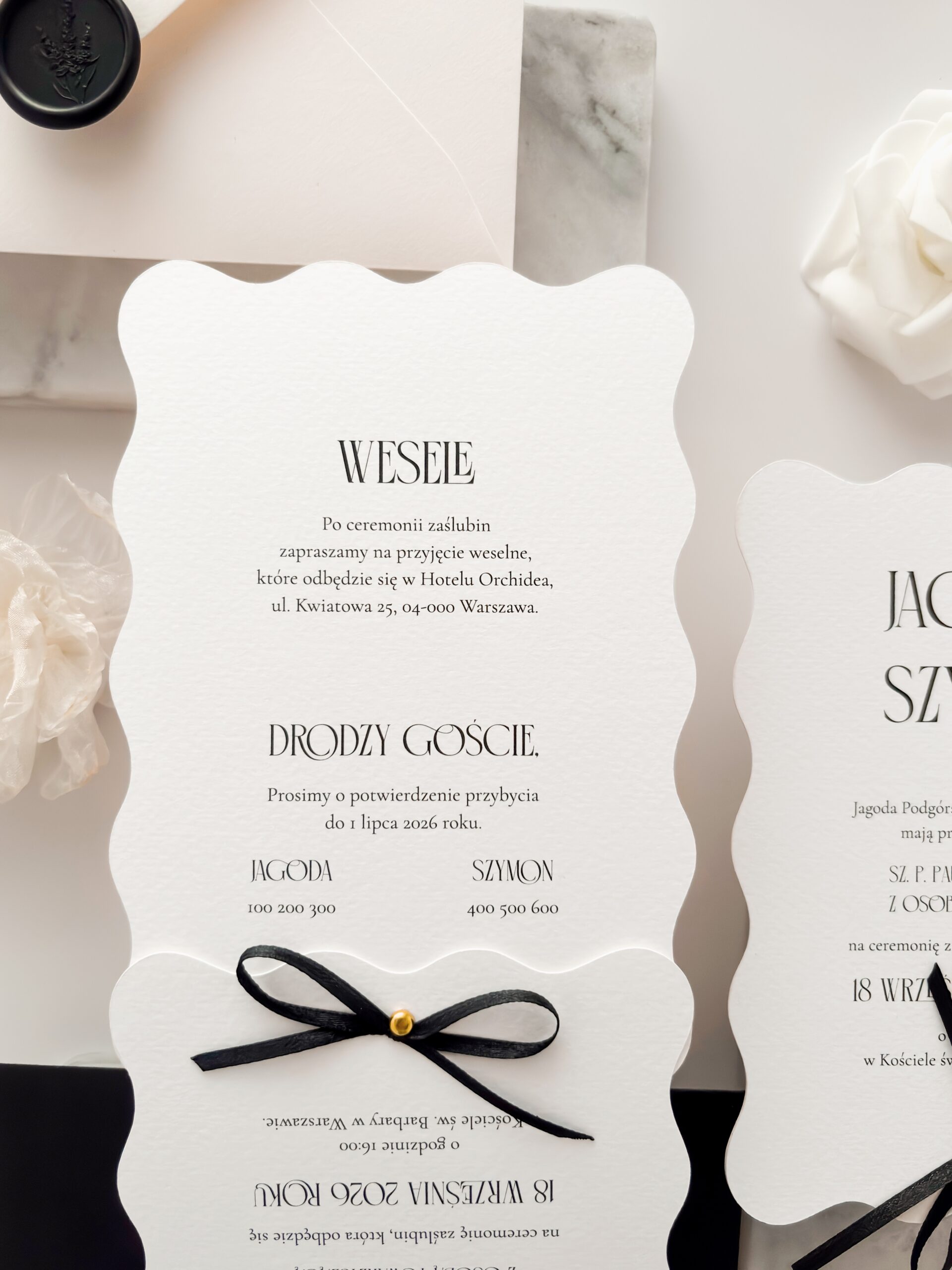 nowoczesne zaproszenie ślubne