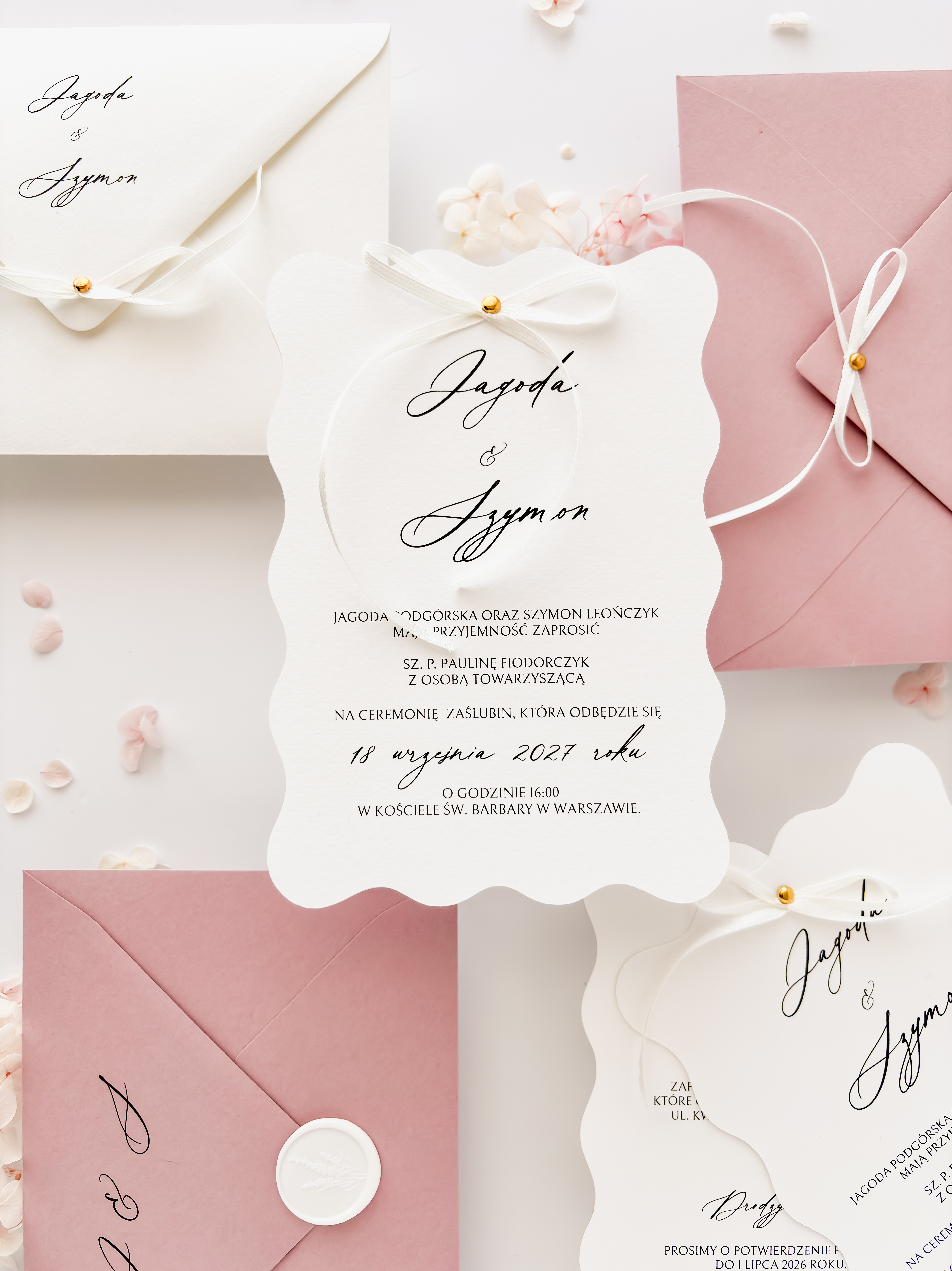 Faliste zaproszenie ślubne