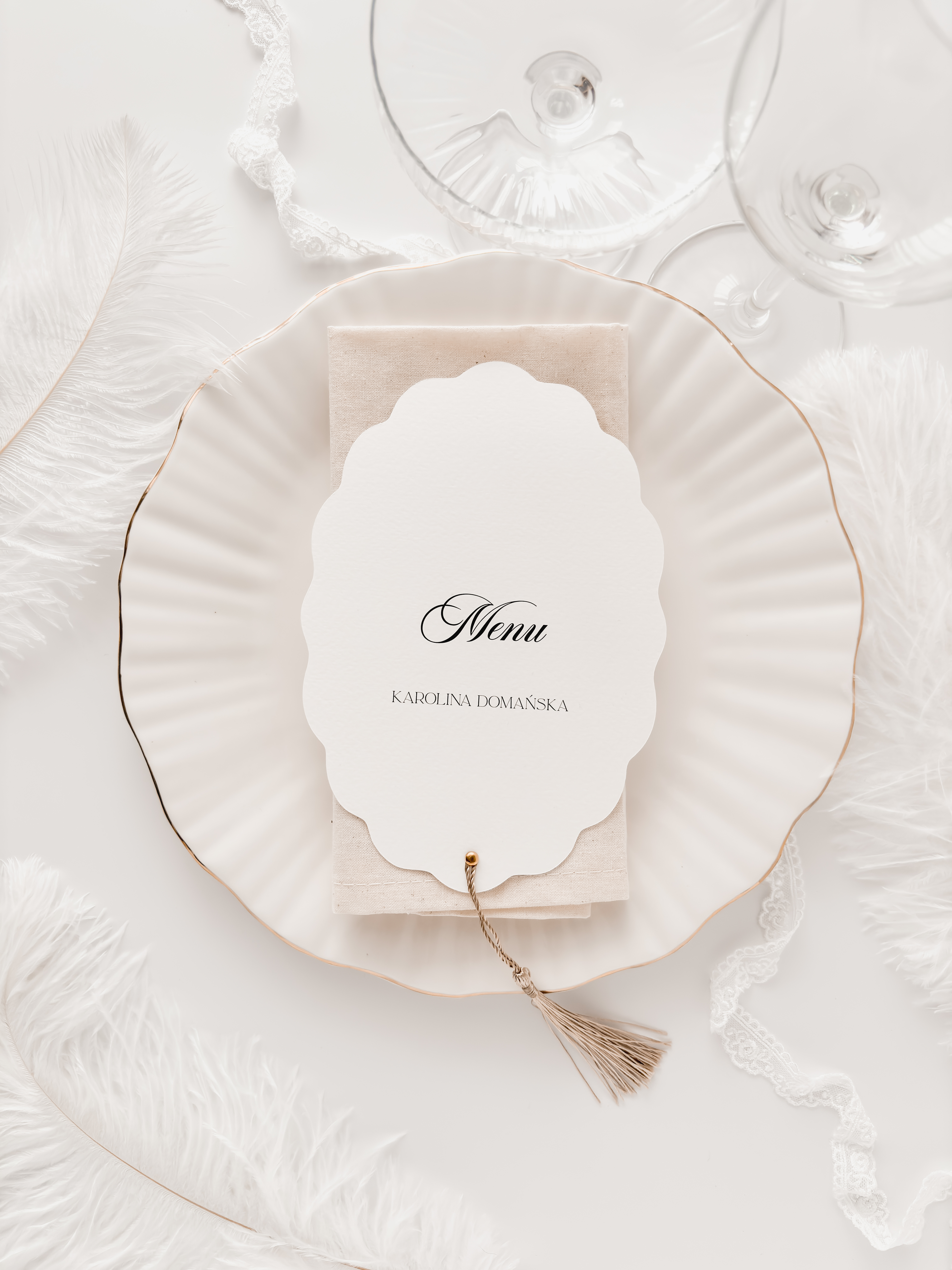 menu weselne z winietką i chwostem