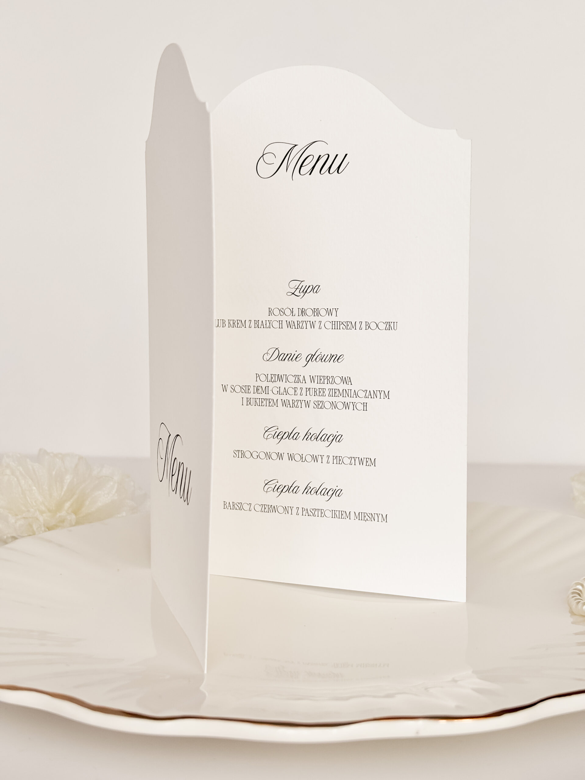 menu ślubne stojące