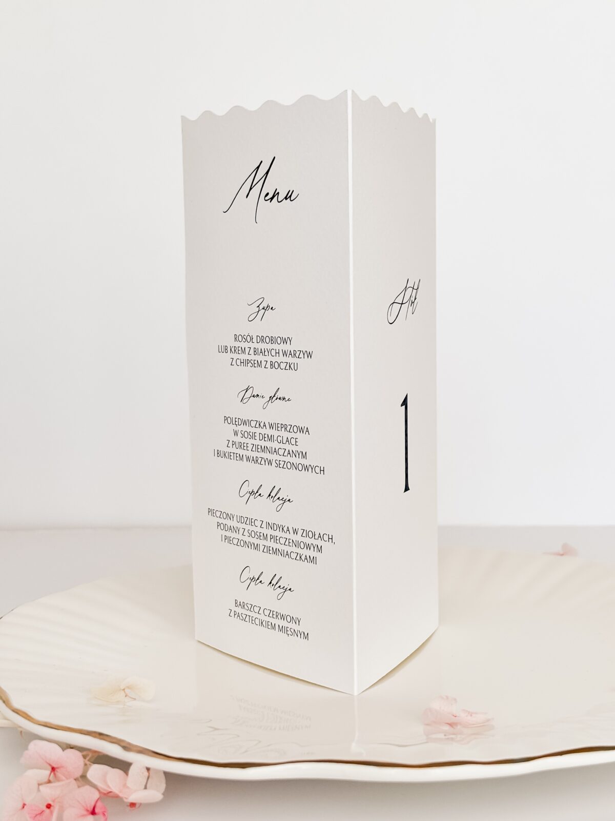 menu stojące weselne