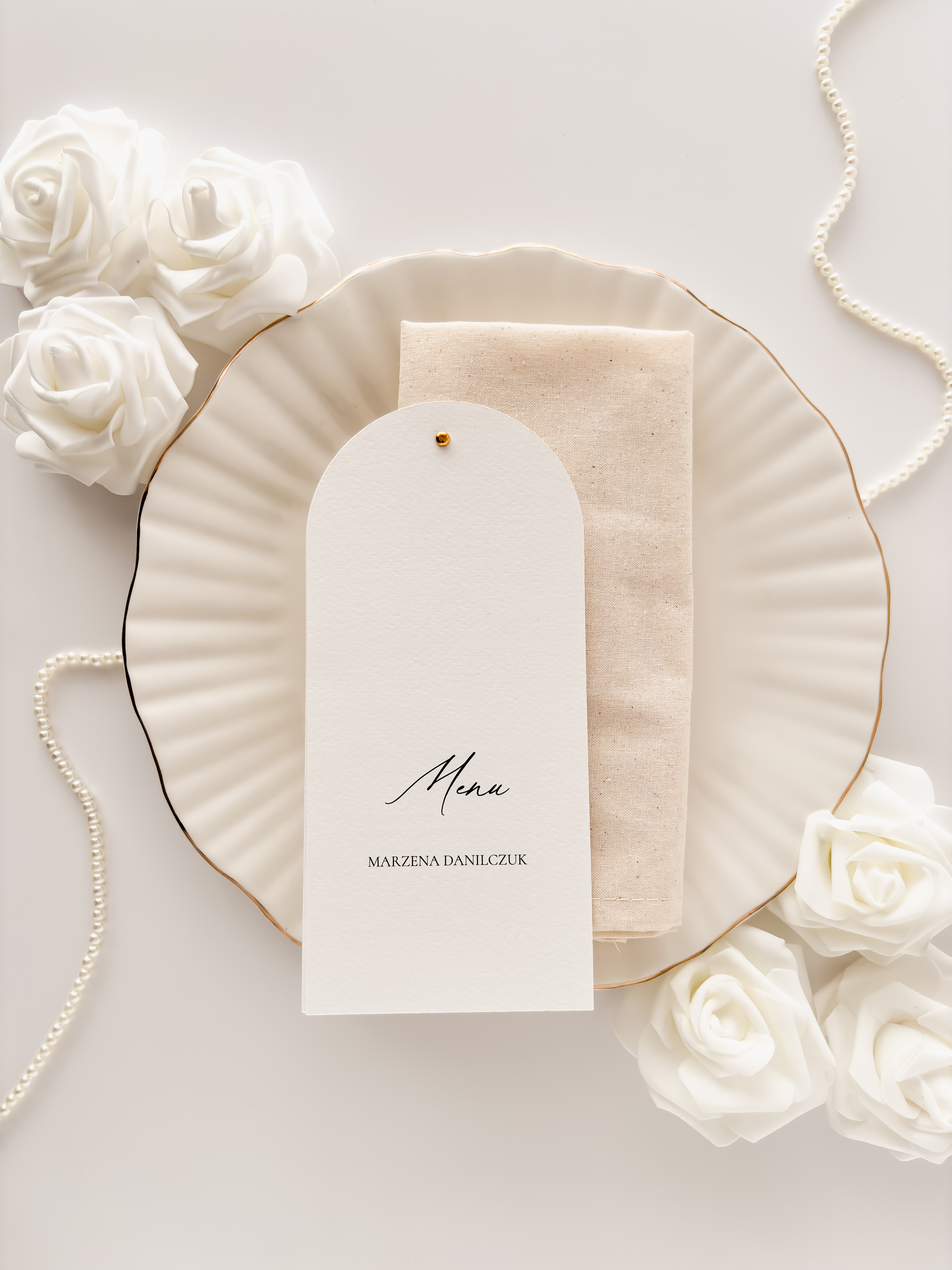 menu leżące z winietką