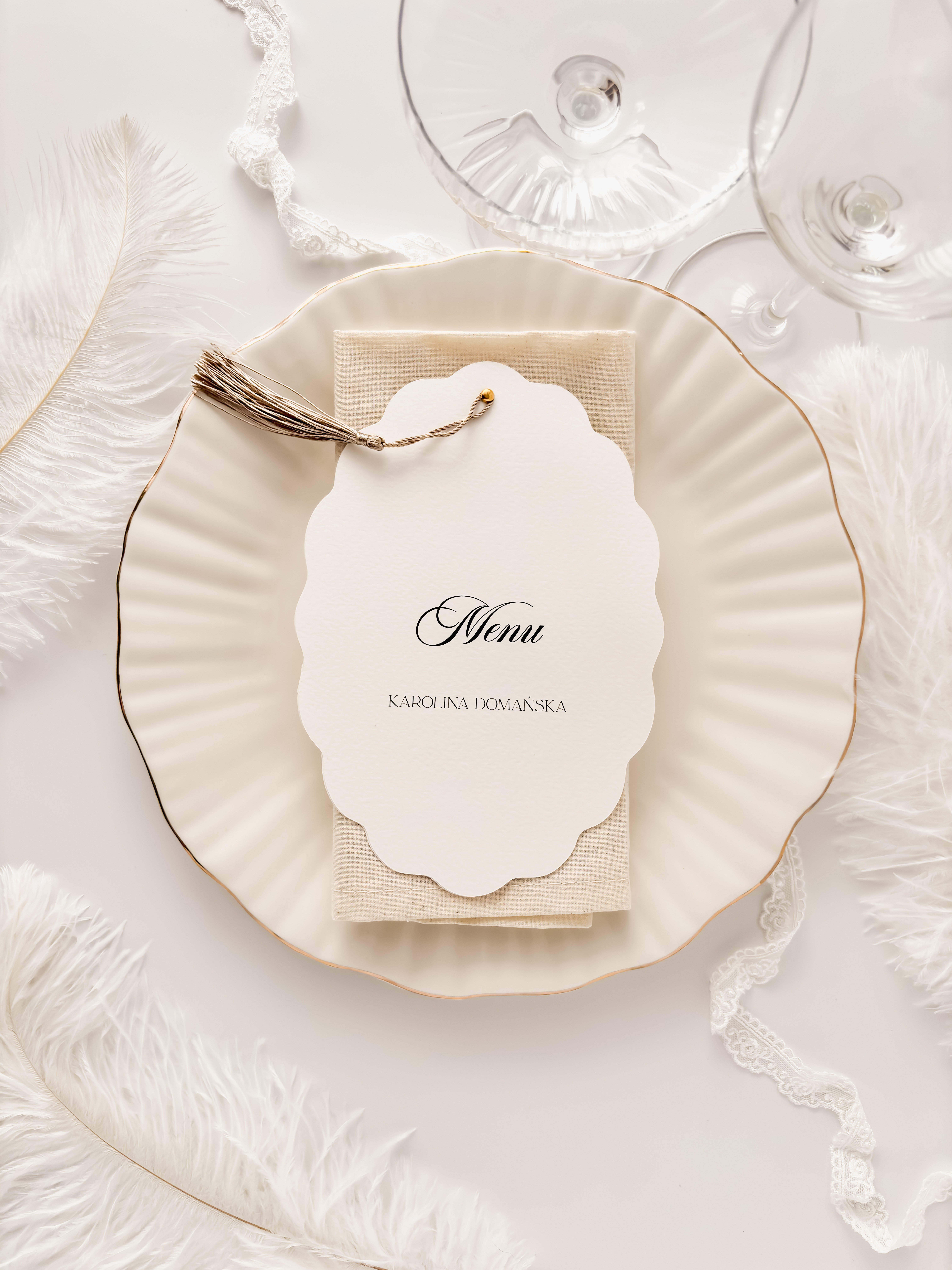 dekoracyjne menu z winietką i chwostem
