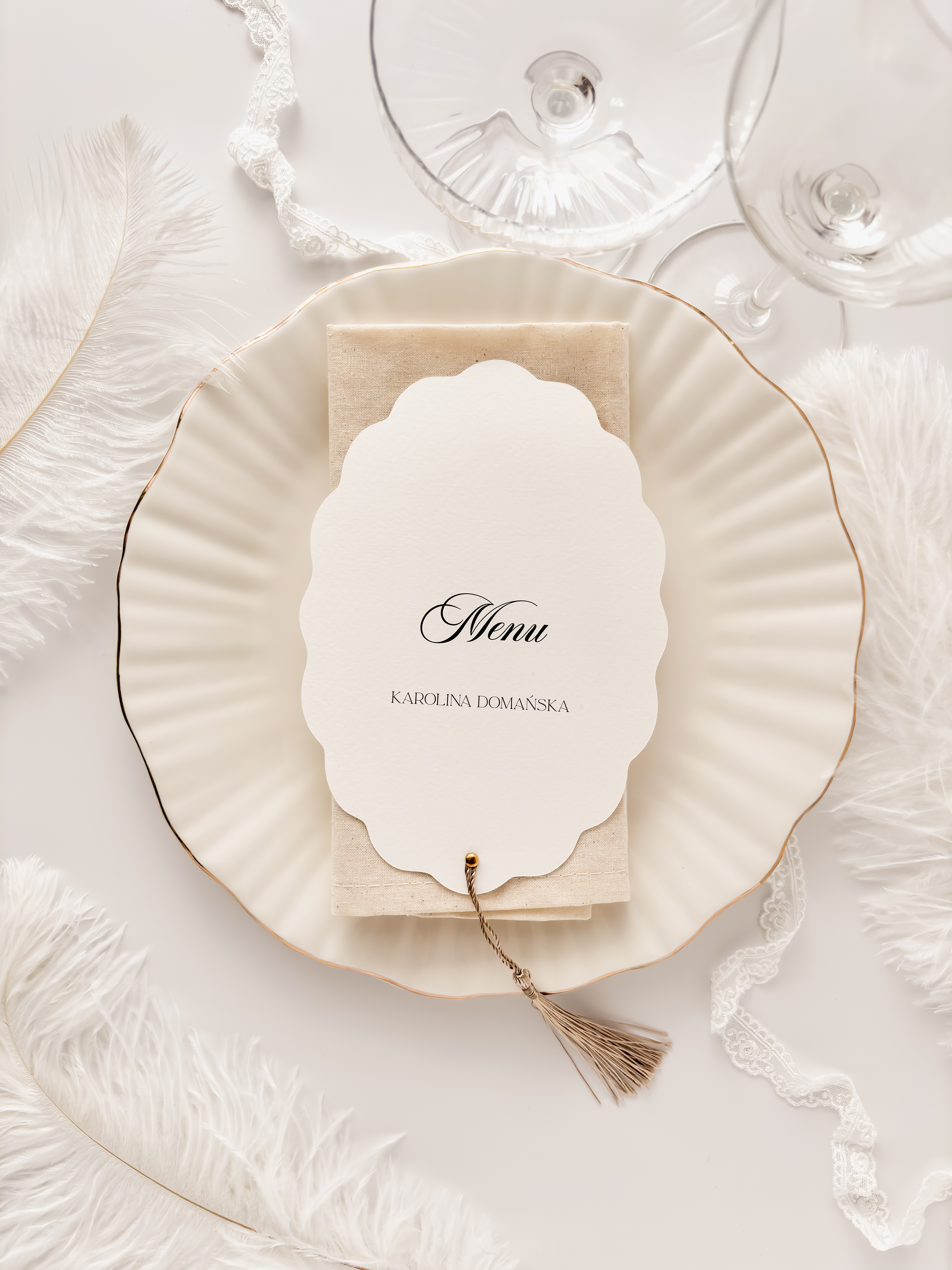 menu weselne z winietką i chwostem