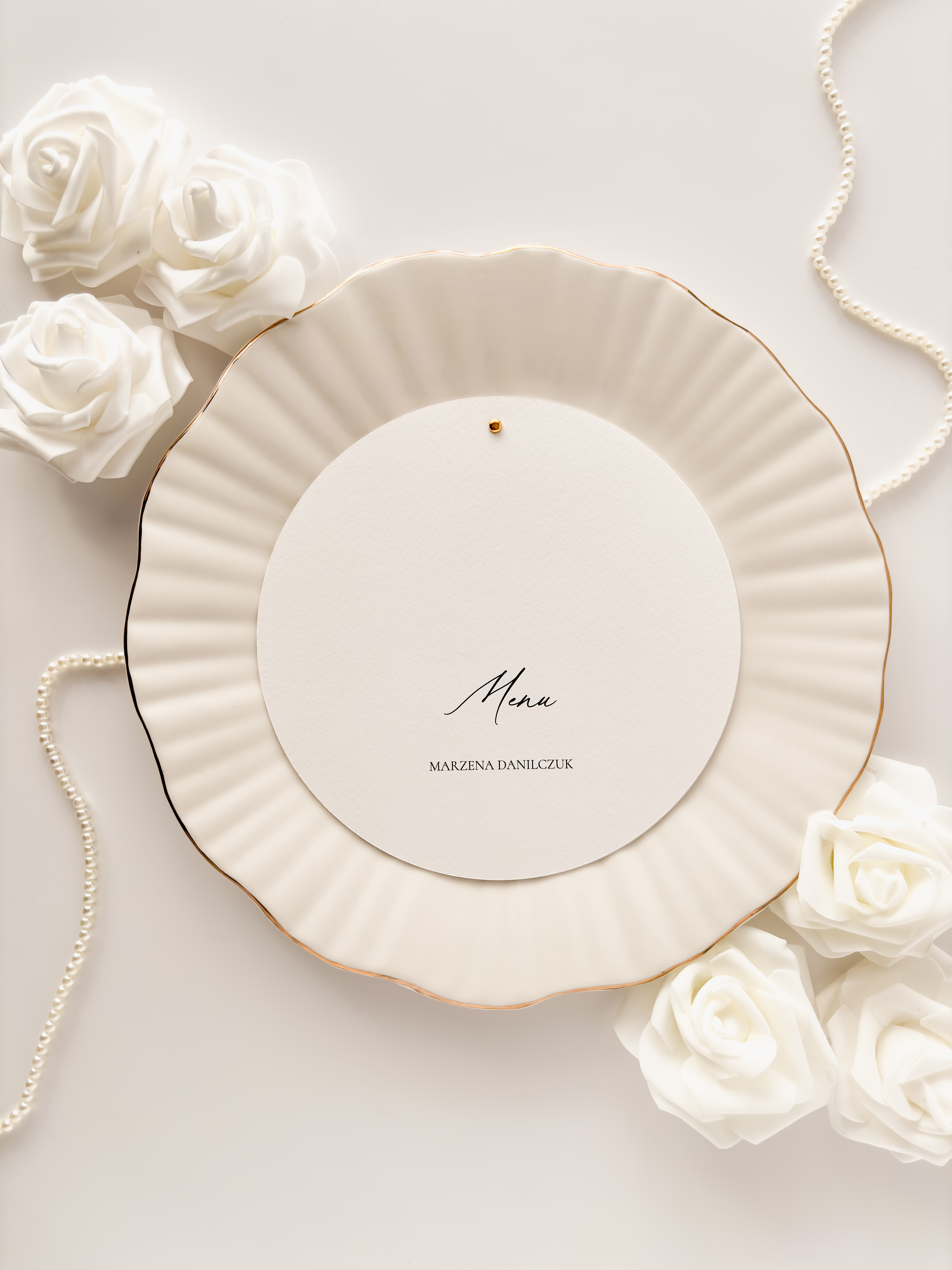 okrągłe menu weselne