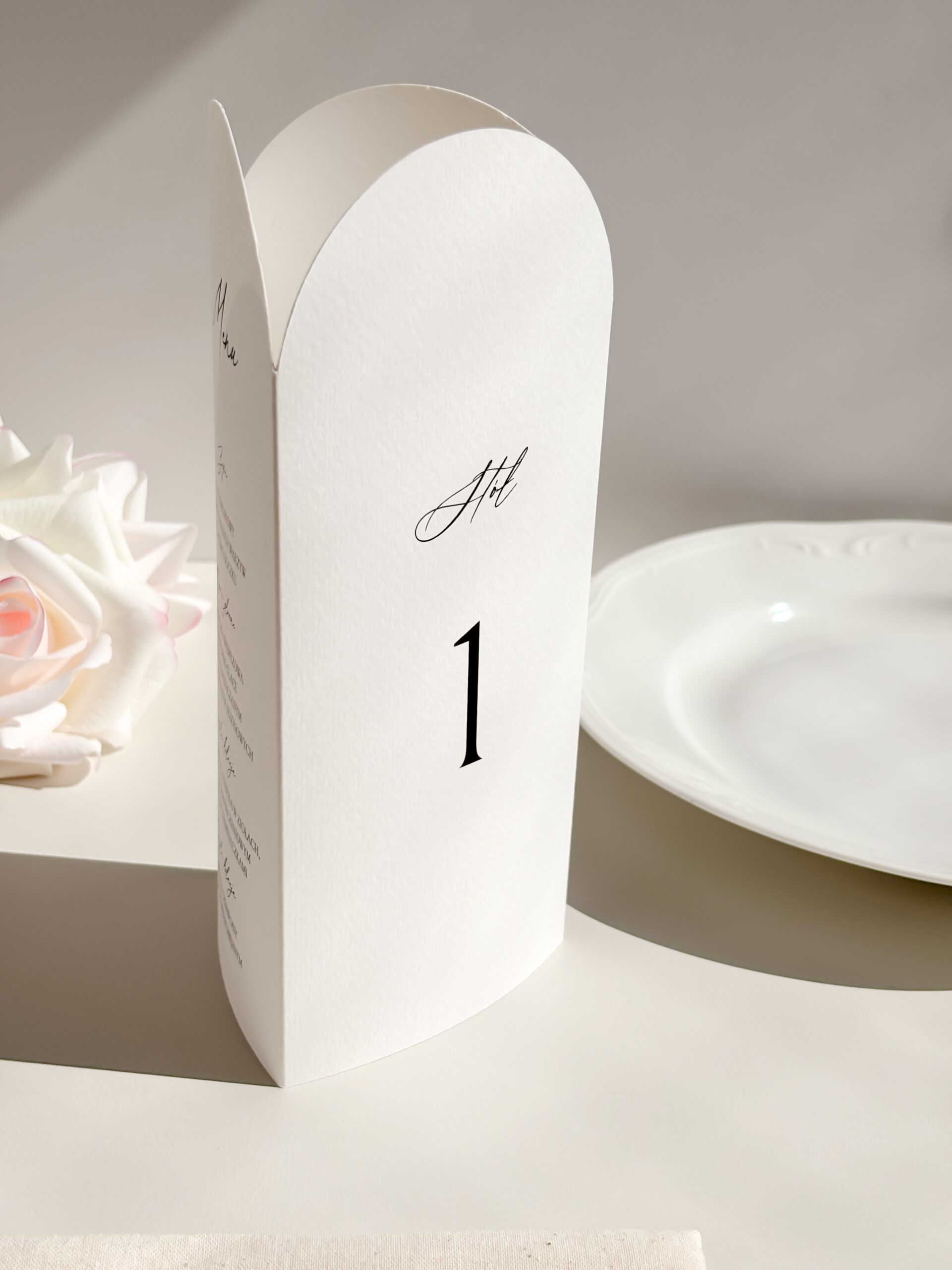 menu + numer stołu