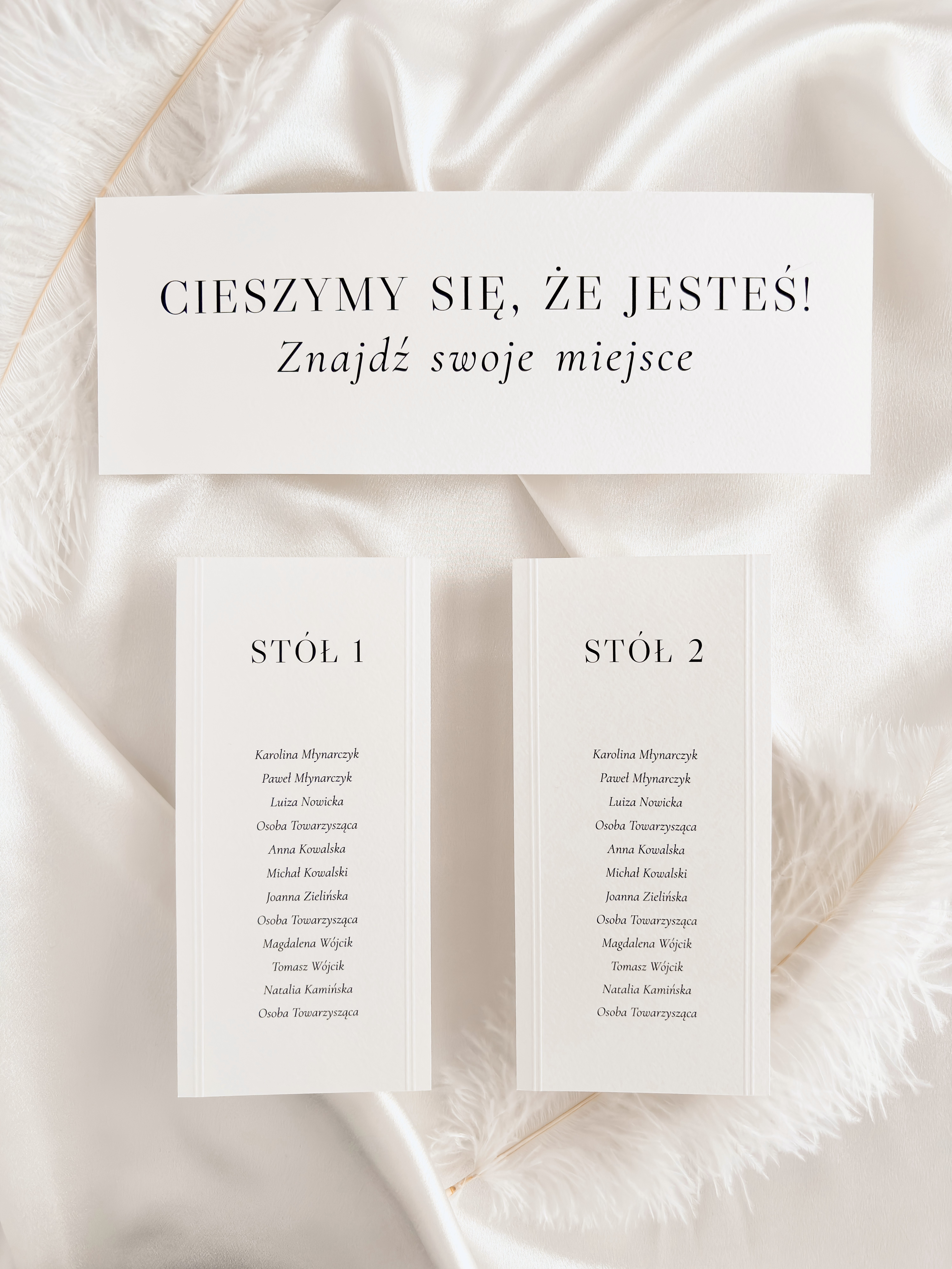 Plan stołów na kartkach