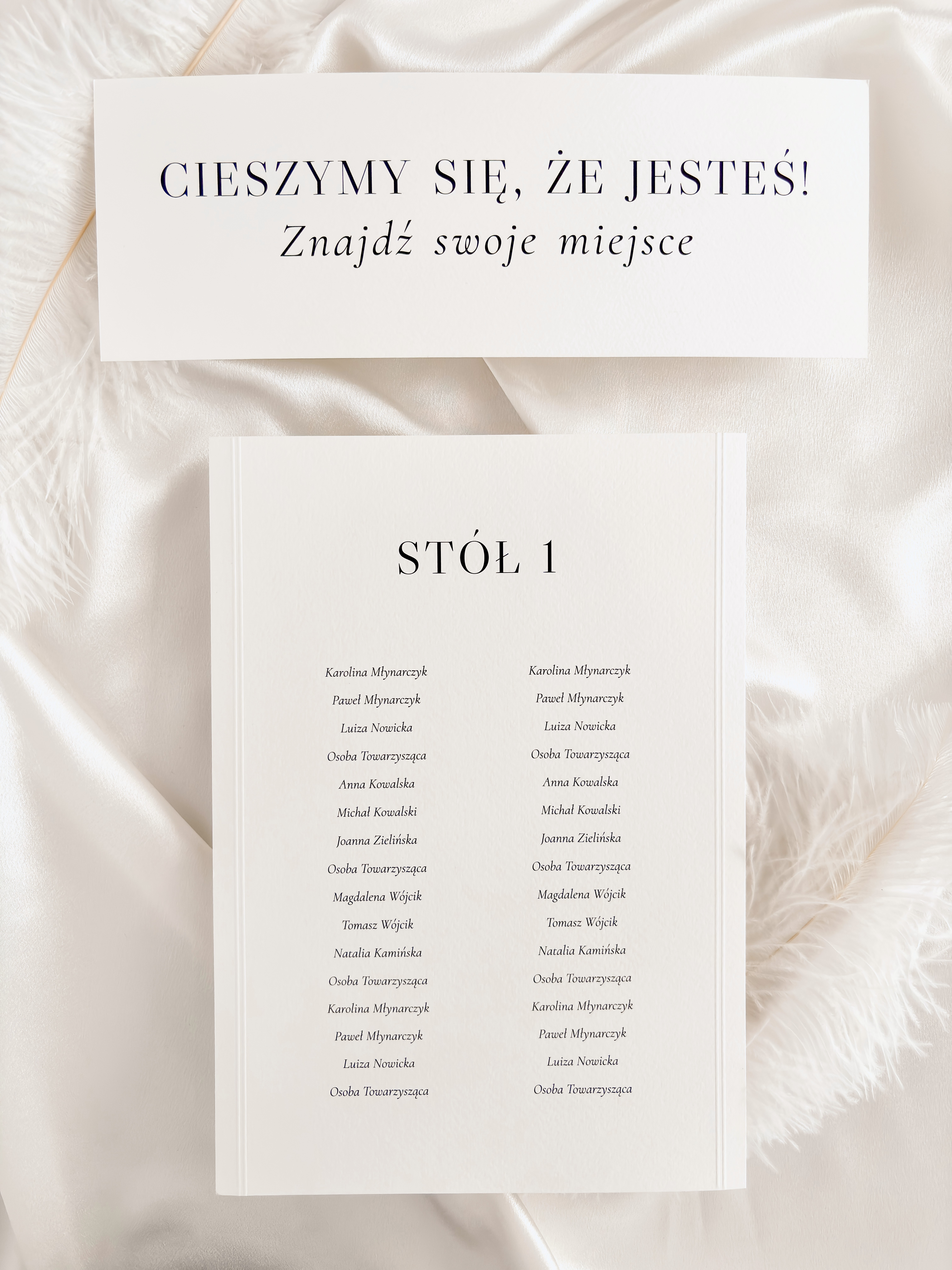 Plan stołów na kartkach A4