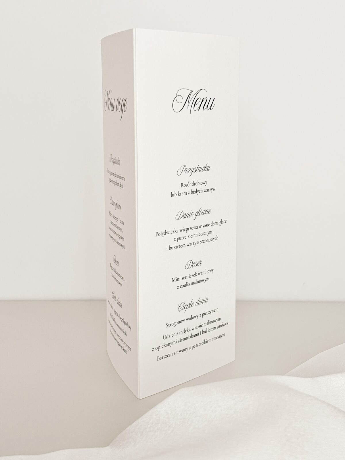 Menu weselne trójstronne